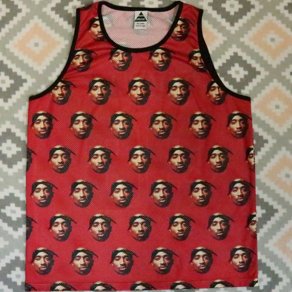1991inc Tupac 2-Pac Head Print Mesh Tank Shirt Sz XXL Men - Picture 3 of 5